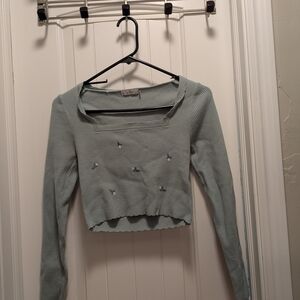 Lush Ribbed Crop Top - Soft Green